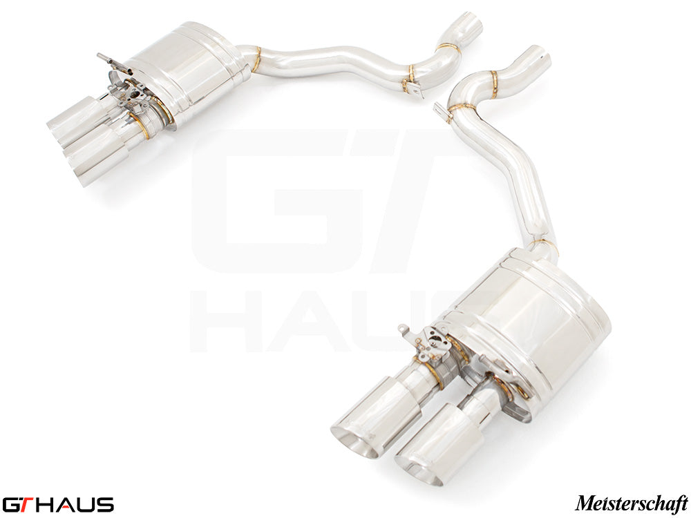 Premium performance exhaust system for Porsche Panamera 971 V6 (2.9T) models, featuring polished stainless steel construction.