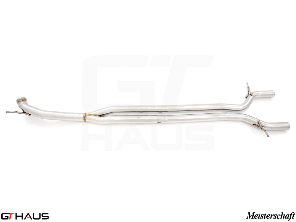 Full cat-back LSR bolt-on pipes for Porsche Panamera 971 V8 (4.0T GTS/Turbo/Turbo S) models, 2017-2023. Premium stainless steel design.