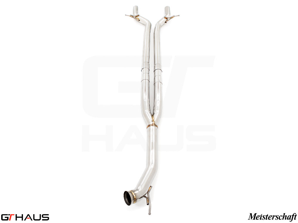 Premium cat-back LSR bolt-on pipes for Porsche Panamera 971 V8 models (2017-2023) enhance performance and sound.