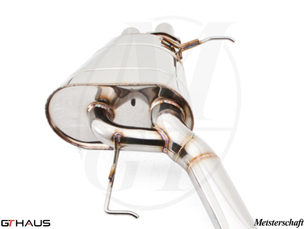 Premium exhaust system for Rolls Royce Dawn V12 Bi-turbo Coupe, showcasing high-quality stainless steel craftsmanship.