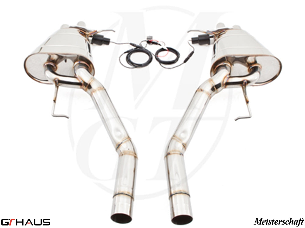 Premium exhaust system for Rolls Royce Ghost V12 Bi-turbo sedan, featuring stainless steel construction and electronic valve control.