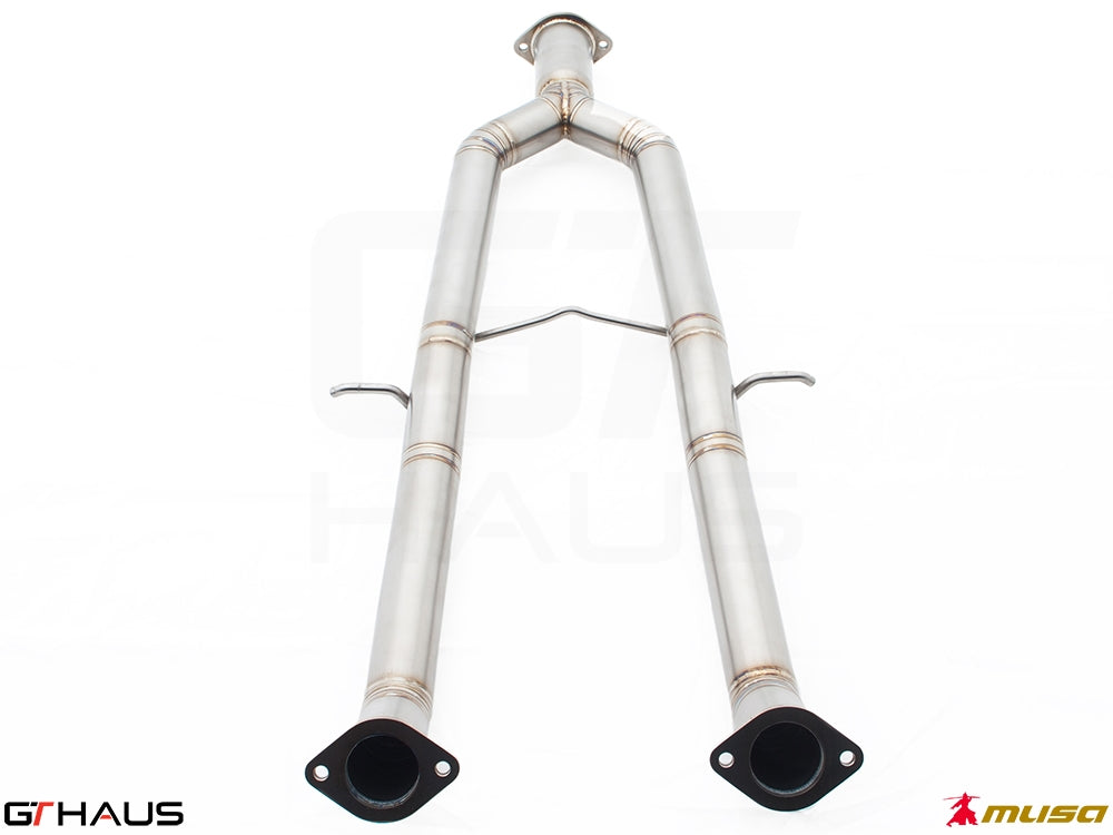 Premium stainless steel straight cat-back mid pipe section for Infiniti G37, G37S, and Q40 Sedan, designed for GTS models.