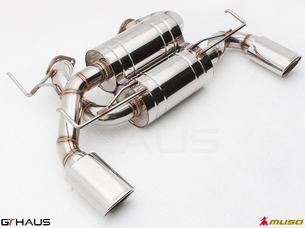 Premium performance exhaust system for Infiniti G37, G37S, Cabrio, and Q60 Coupe, featuring stainless steel construction.