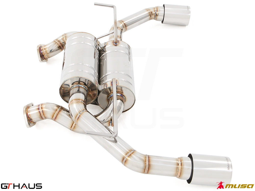 Premium performance exhaust system for Infiniti Q50 Sedan 3.0 V6 Turbo, featuring stainless steel construction and enhanced airflow.