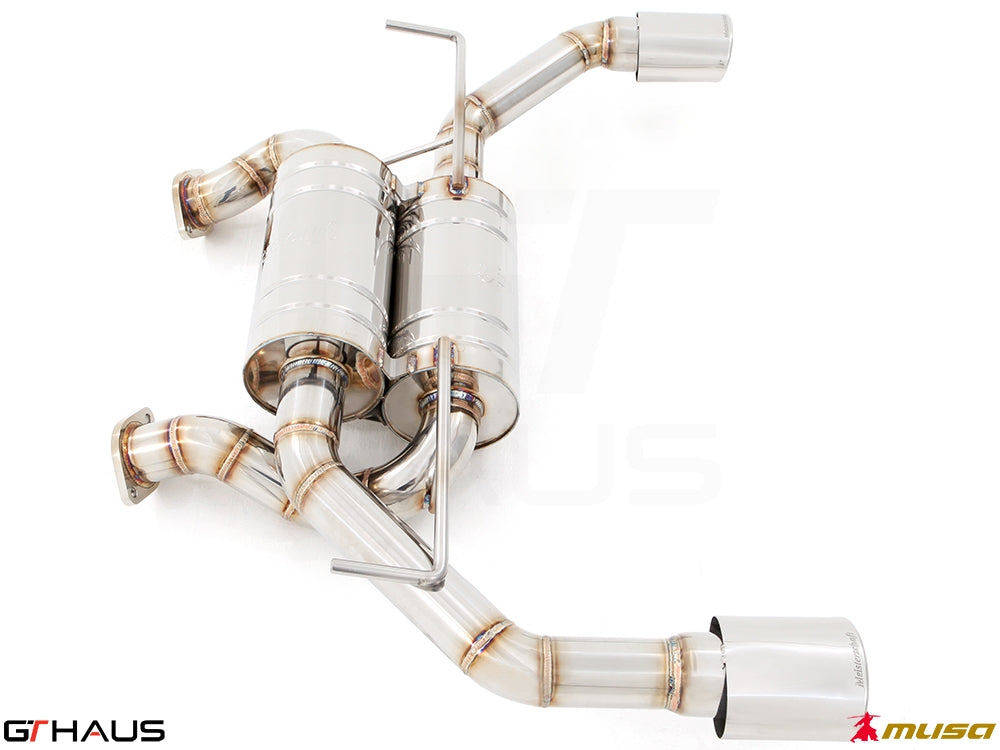 Premium performance exhaust system for Infiniti Q50 Sedan 3.0 V6 Turbo, featuring stainless steel construction and enhanced airflow.