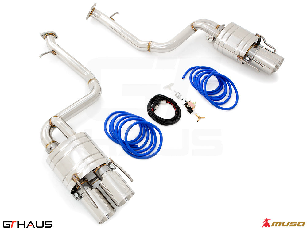 Premium performance exhaust system for Lexus GS-F (V8) 2012+, featuring stainless steel construction and electronic valve control.