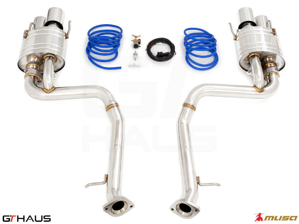 Premium performance exhaust system for Lexus GS-F (V8) 2012+, featuring stainless steel construction and electronic valve control.