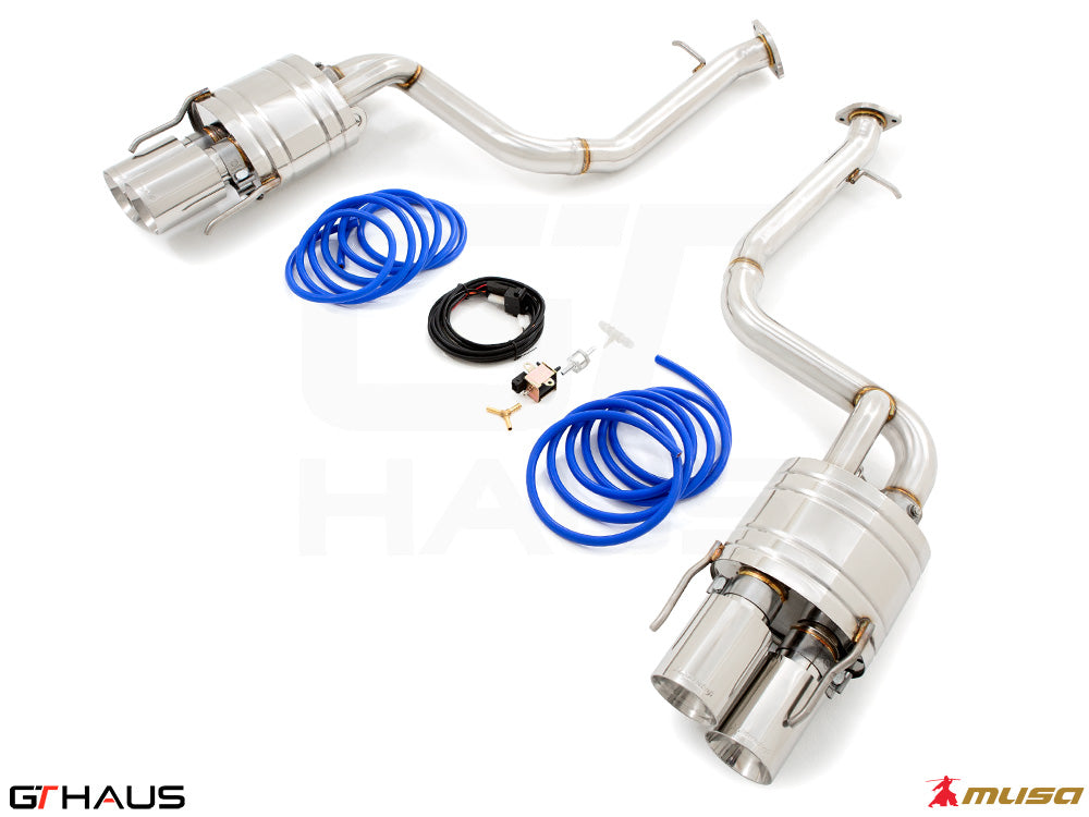 Premium performance exhaust system for Lexus GS-F (V8) 2012+, featuring stainless steel construction and electronic valve control.