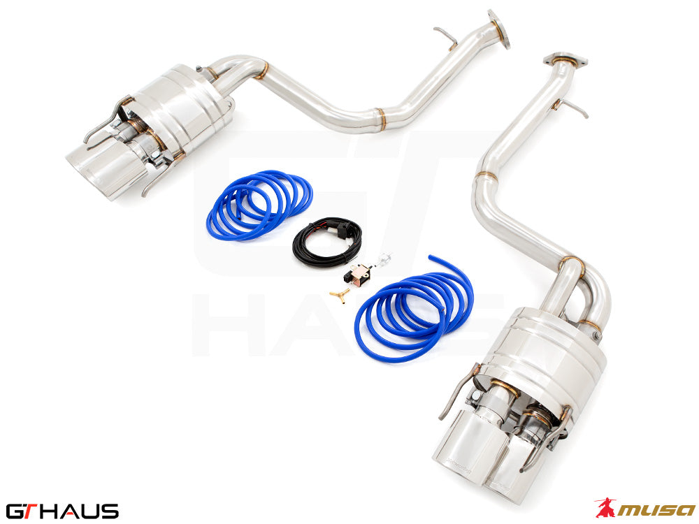Premium performance exhaust system for Lexus GS-F (V8) 2012+, featuring stainless steel construction and electronic valve control.