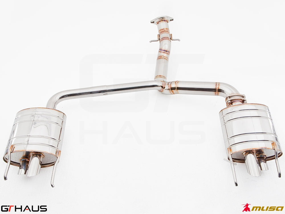 Premium stainless steel exhaust system for Lexus IS-F V8 Sedan, enhancing performance and sound. Perfect fit for 2008-2013 models.