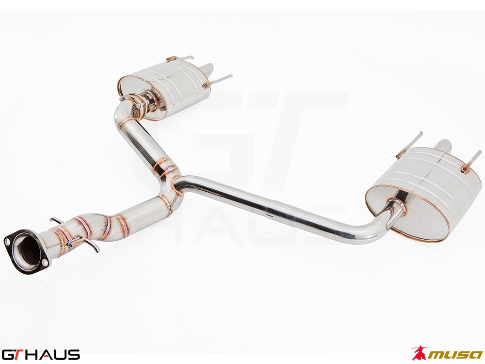 Premium performance exhaust system for Lexus IS-F V8 Sedan, featuring stainless steel construction and enhanced sound.