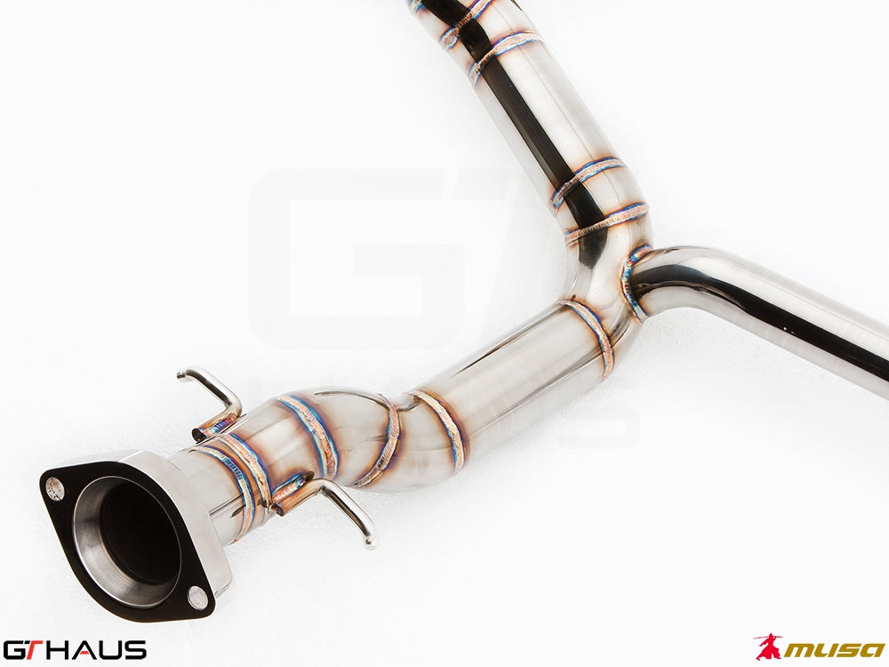 Premium performance exhaust system for Lexus IS-F V8 Sedan, showcasing high-quality stainless steel construction.