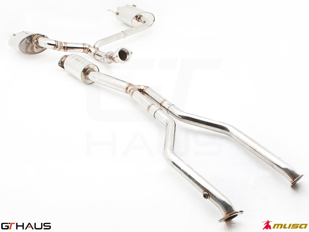 Premium stainless steel exhaust system for Lexus IS-F V8 Sedan, enhancing performance and sound quality.