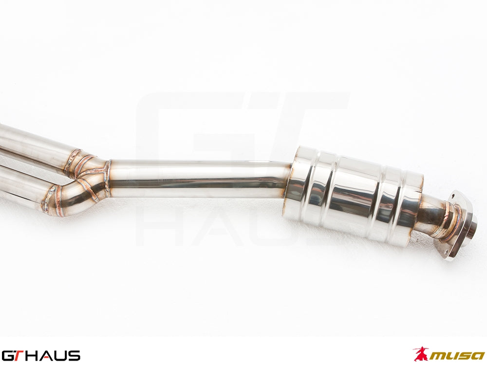 Premium stainless steel exhaust system for Lexus IS-F V8 Sedan, featuring high-performance design and durability.