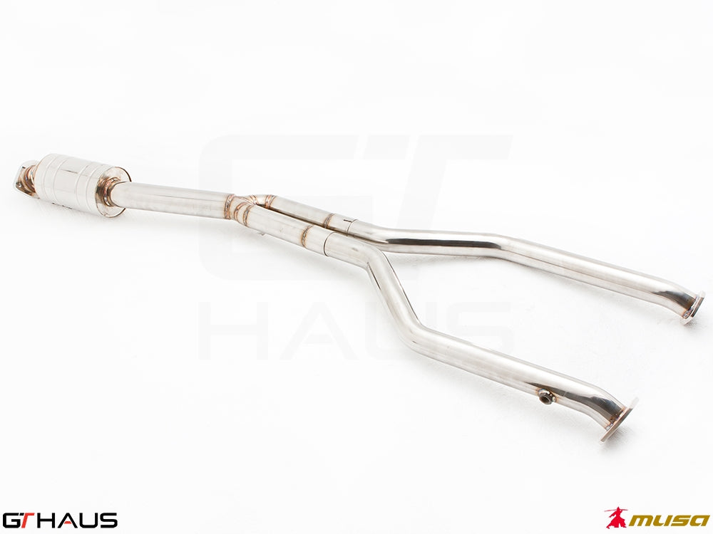 Premium stainless steel exhaust system for Lexus IS-F V8 Sedan, enhancing performance and sound quality.
