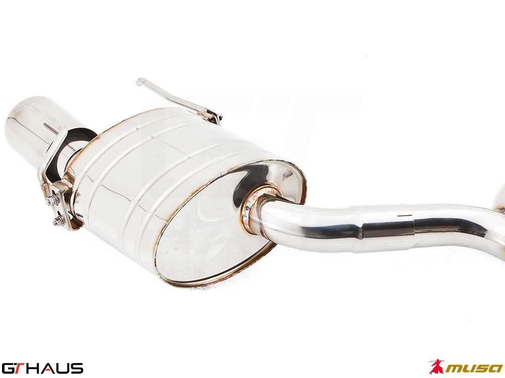 Premium exhaust system for Lexus IS 250/350 V6 sedan, featuring polished stainless steel construction and enhanced performance.