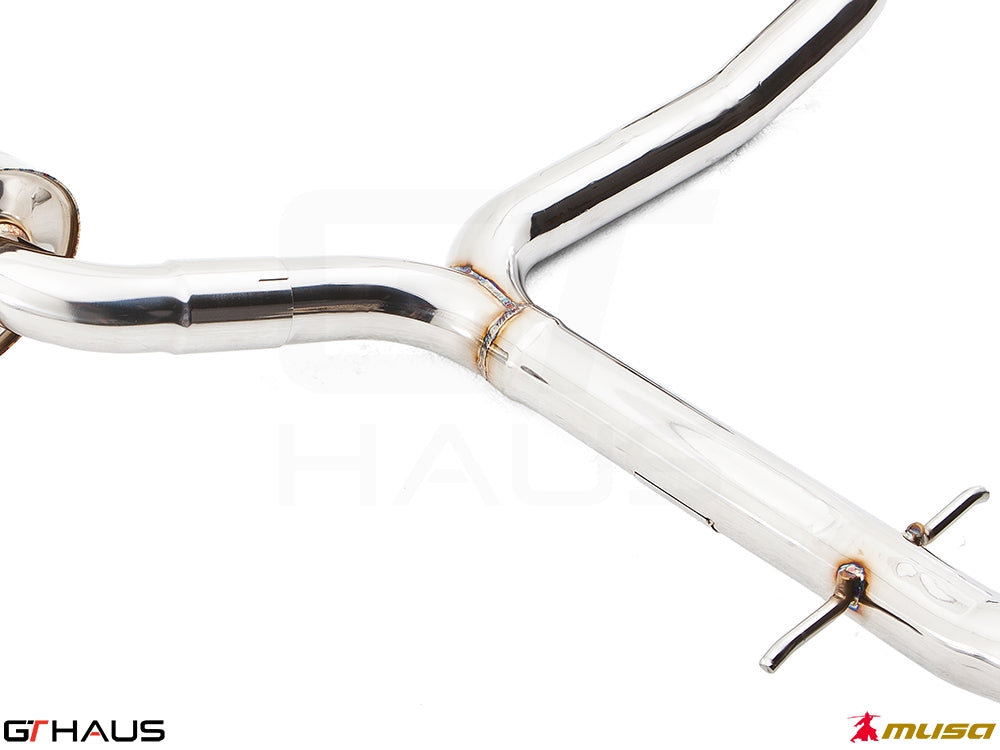 Premium performance exhaust system for Lexus IS 250/350 V6 sedan, featuring high-quality stainless steel construction.