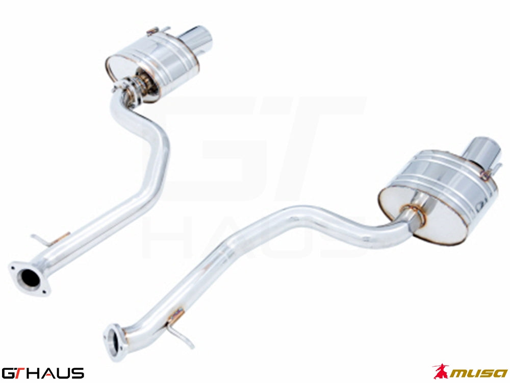 Premium performance exhaust system for 2014+ Lexus IS 250/350/350 F-Sport AWD, featuring stainless steel construction.