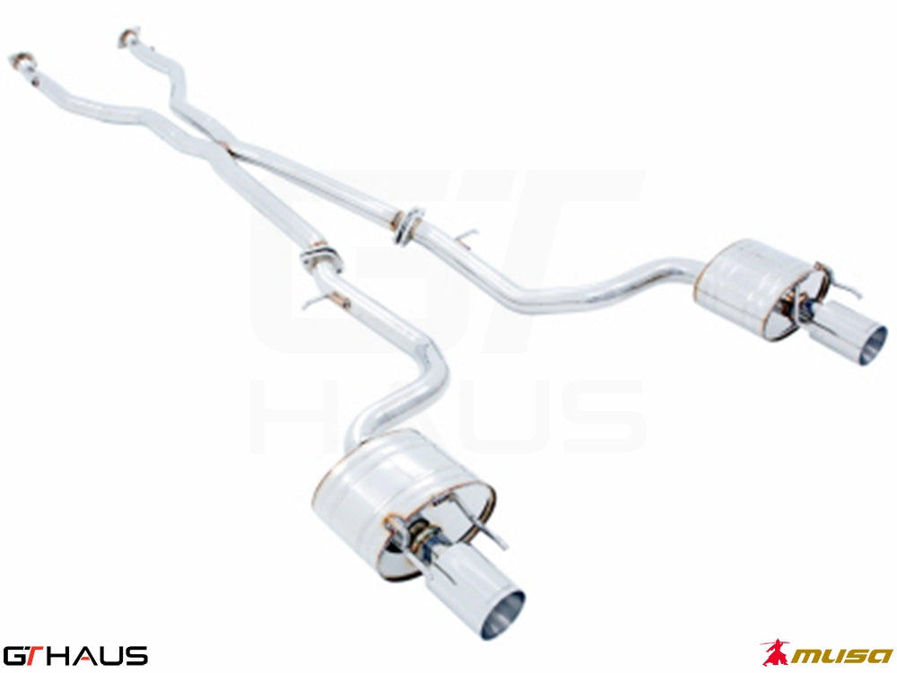 Premium performance exhaust system for Lexus IS 250/350/350 F-Sport AWD (2014+), featuring stainless steel construction.