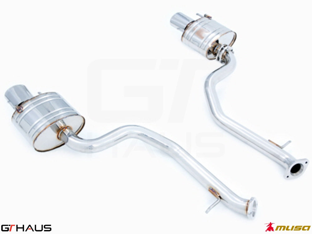 Premium performance exhaust system for Lexus IS 250/350/350 F-Sport AWD, featuring stainless steel construction and sleek design.