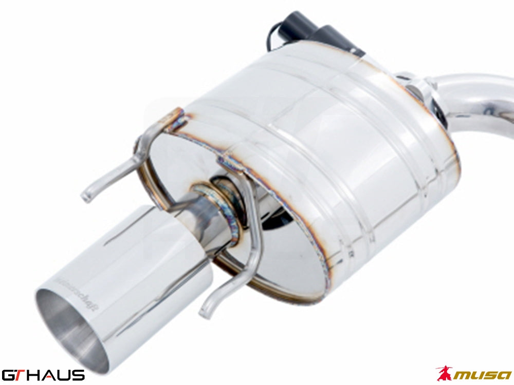 Premium performance exhaust system for Lexus IS 250/350/350F-sport (RWD) 2014+, featuring stainless steel construction.