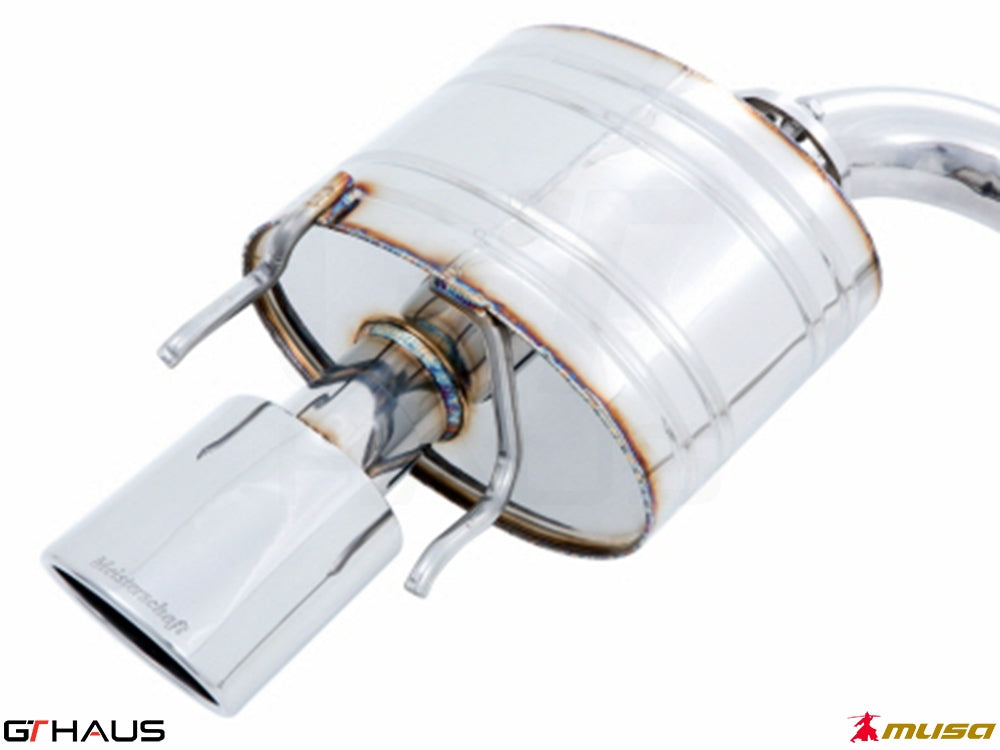 Premium exhaust system for Lexus IS 250/350/350 F-Sport (RWD) 2014+, featuring polished stainless steel construction.