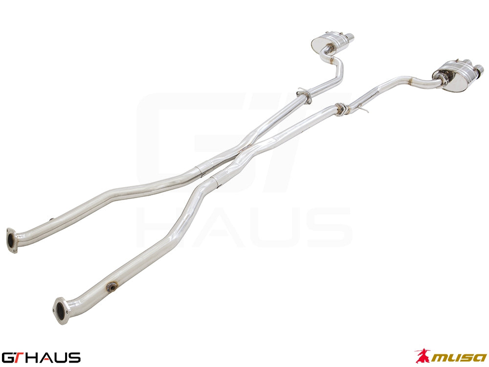 Premium stainless steel exhaust system for 2021+ Lexus IS350 F-Sport RWD, enhancing performance and sound.