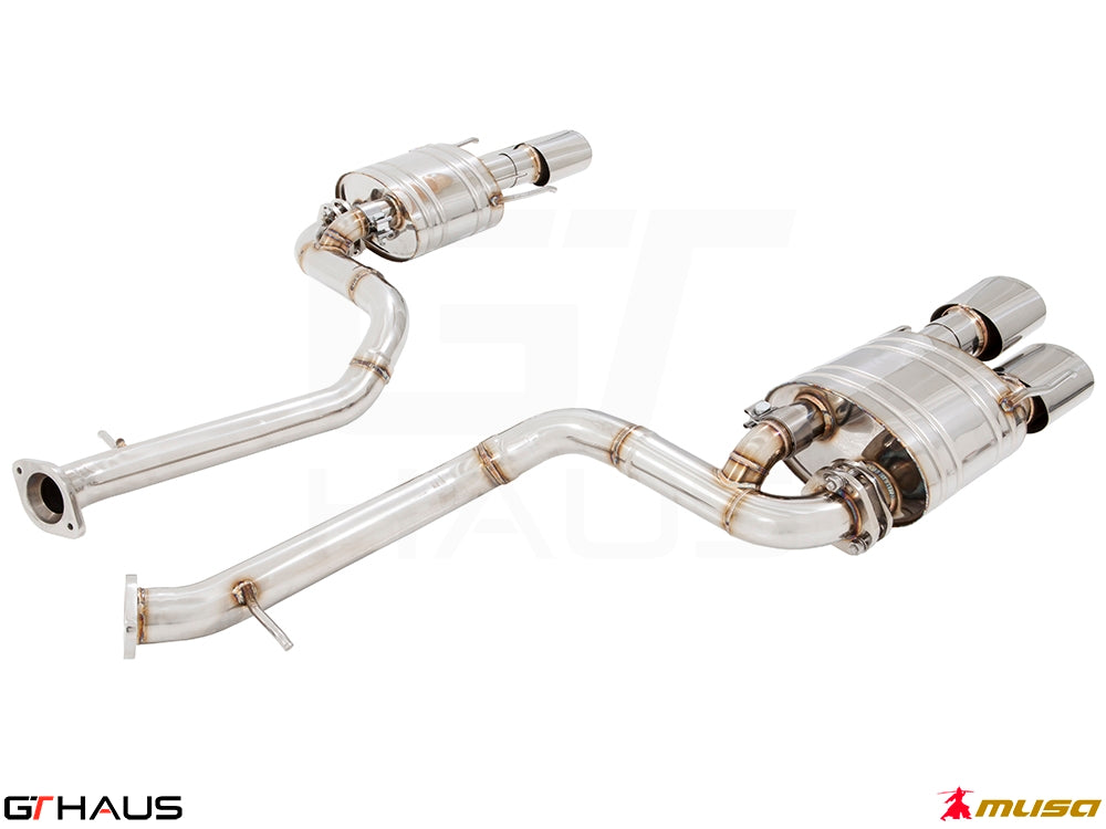 Premium performance exhaust system for Lexus IS500 V8 (2021+), featuring stainless steel construction and enhanced sound.