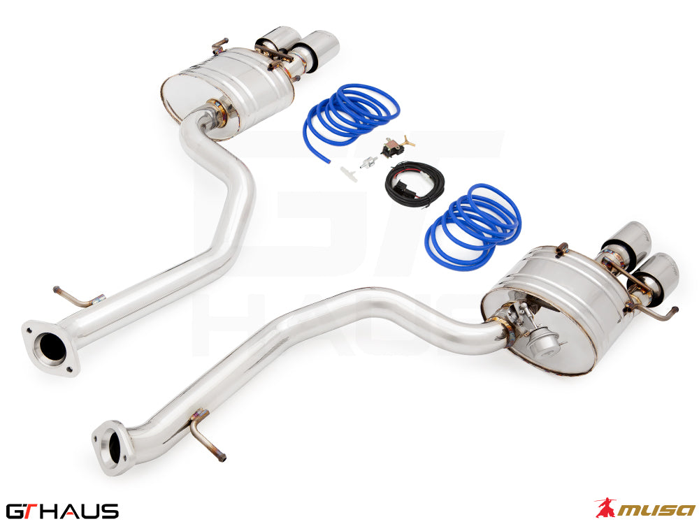Premium exhaust system for Lexus IS350 F-Sport (RWD) 2021+, featuring T304 stainless steel construction and enhanced performance.