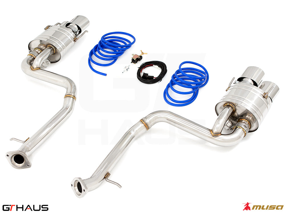 Premium exhaust system for Lexus RC F (V8) 2014+, featuring stainless steel construction and electronic valve control.