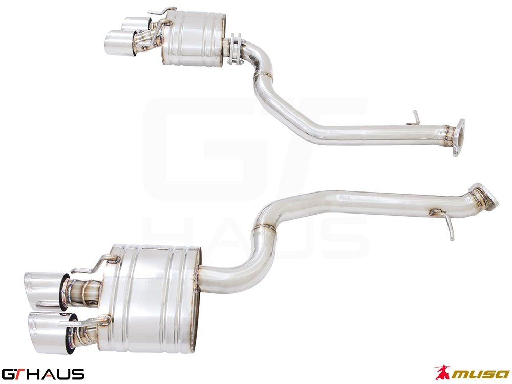 Premium performance exhaust system for Lexus RC 350/350 F-Sport (AWD) 2014+, featuring stainless steel construction.