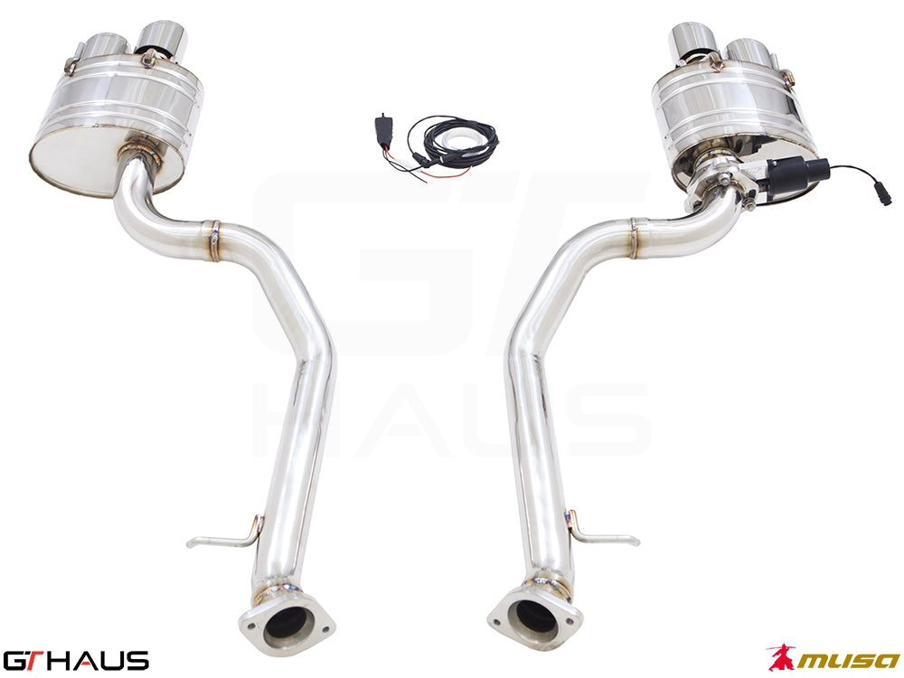 Premium performance exhaust system for Lexus RC 350/350 F-Sport (RWD) 2014+, featuring stainless steel construction.
