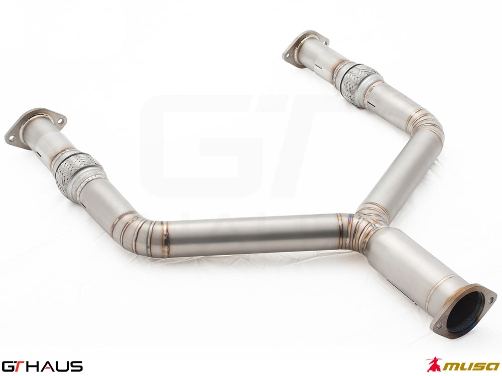 Premium Y-pipe collector section for 2023+ Nissan RZ34 Z Coupe and Cabrio, crafted for enhanced exhaust performance.