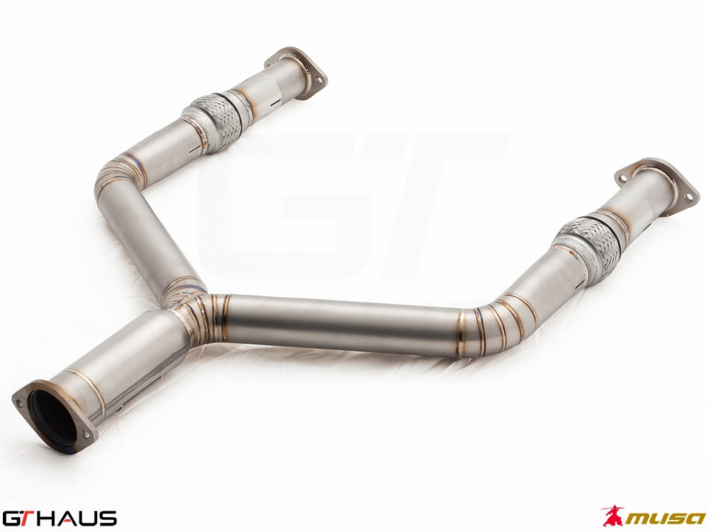 Premium stainless steel front Y-pipe collector section for 2023+ Nissan RZ34 Z Coupe and Cabrio, enhancing exhaust flow.