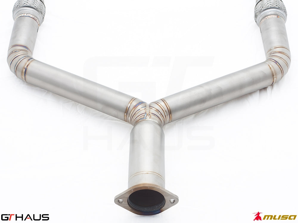 Premium stainless steel front Y-pipe collector section for 2023+ Nissan RZ34 Z Coupe and Cabrio, enhancing exhaust flow.