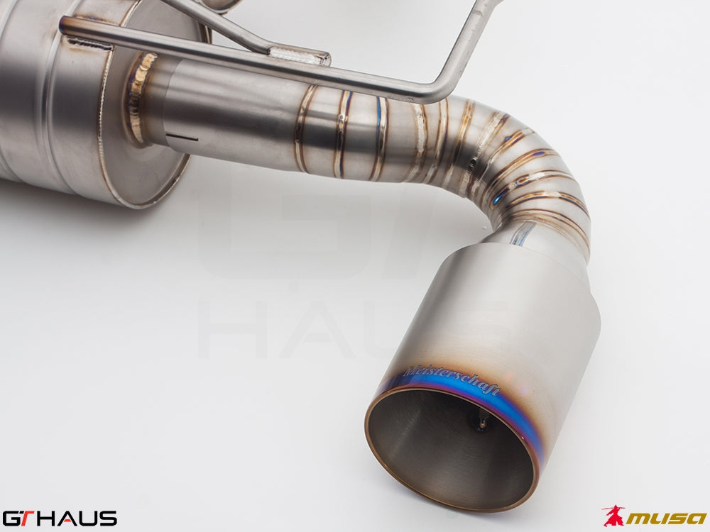 Premium exhaust system for Nissan RZ34 Z Coupe/Cabrio 3.7L V6 VVEL Nismo Edition, featuring stainless steel construction and precision design.