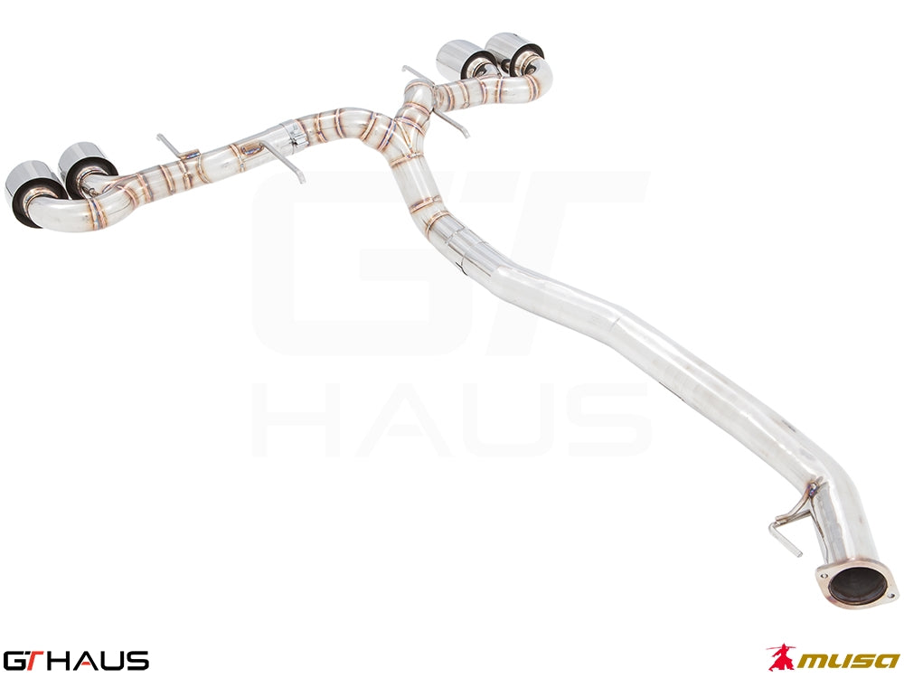 Premium performance exhaust system for Nissan R35 Skyline GT-R (2008-2010) featuring stainless steel construction.