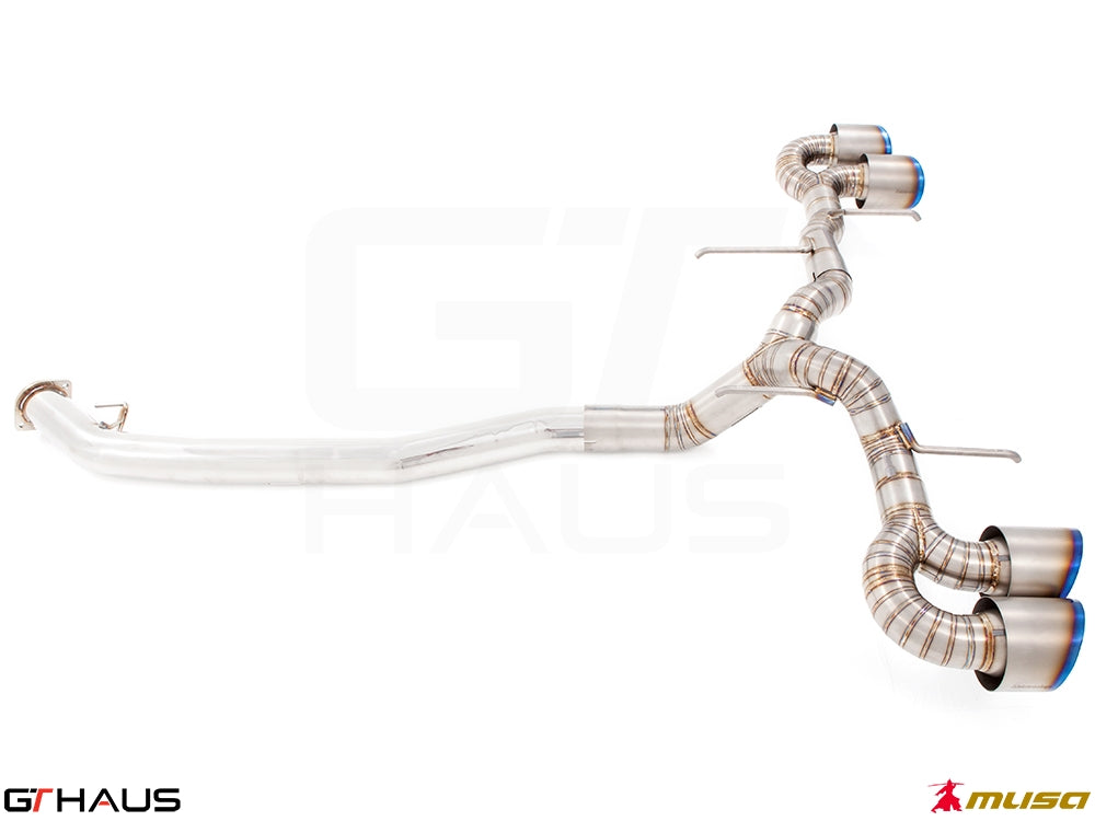 Premium performance exhaust system for Nissan R35 Skyline GT-R, featuring stainless steel construction and optimized flow design.
