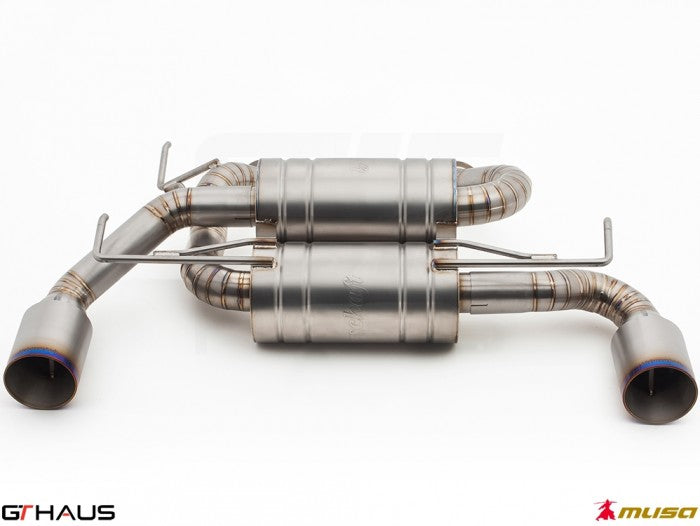 Premium performance exhaust system for Nissan RZ34 Z Coupe/Cabrio 3.7L V6 VVEL Nismo Edition, featuring stainless steel construction.